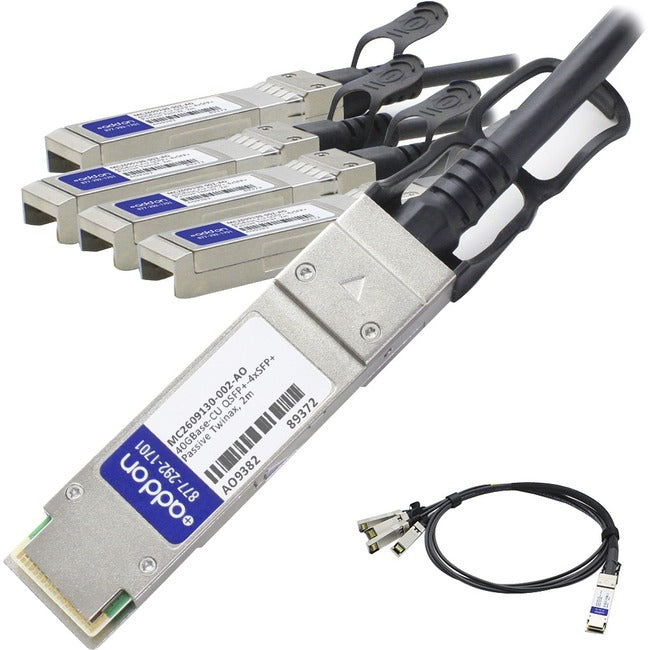 AddOn Mellanox Compatible TAA Compliant 40GBase-CU QSFP+ to 4xSFP+ Direct Attach Cable (Passive Twinax, 2m) - MC2609130-002-AO
