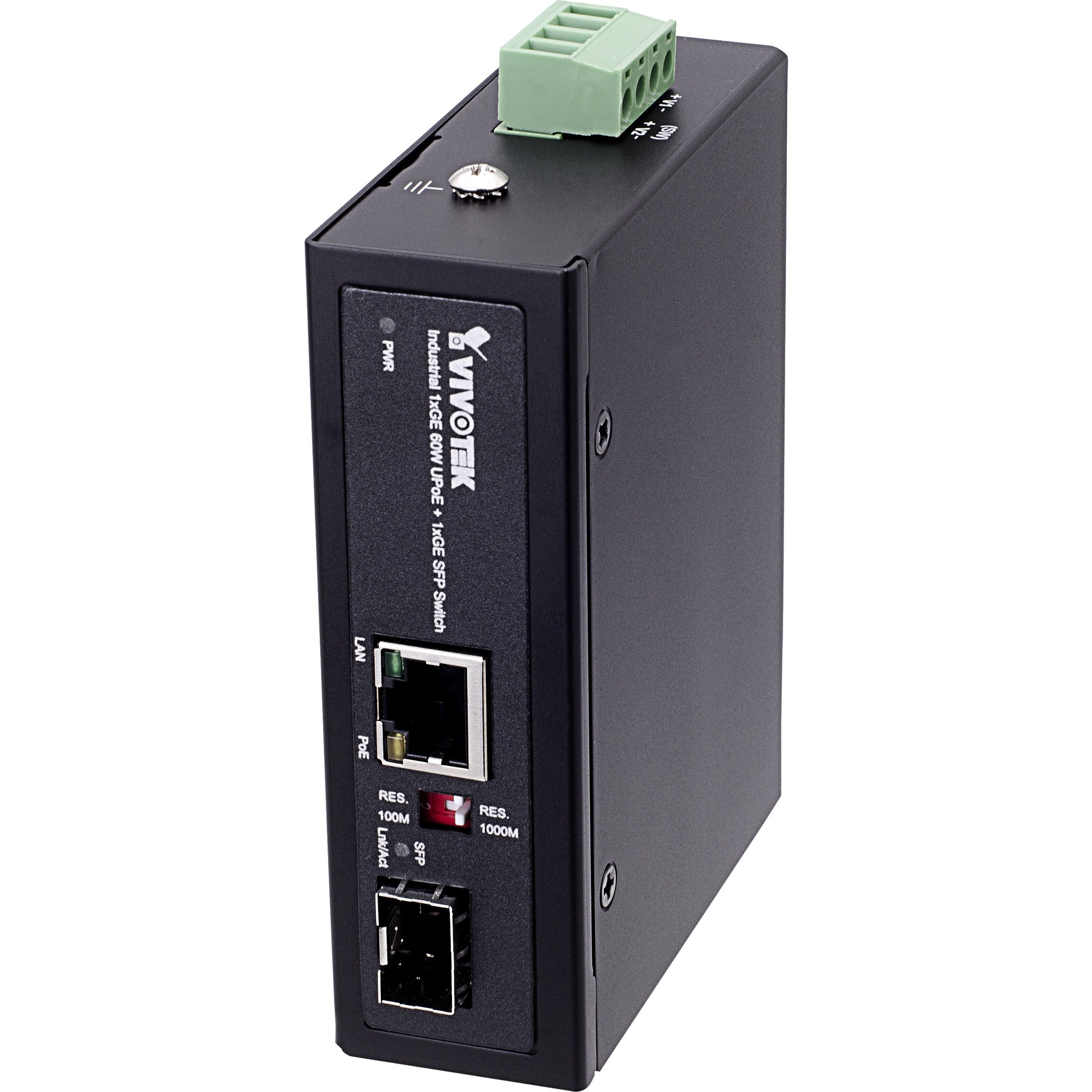 Vivotek Industrial 1xGE 60W UPoE + 1xGE SFP Switch - AW-IHU-0200