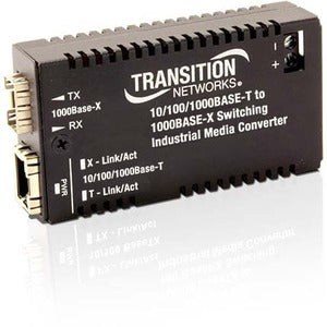 Transition Networks Hardened Mini 10/100/1000 Bridging Media Converter - M/GE-ISW-LC-01