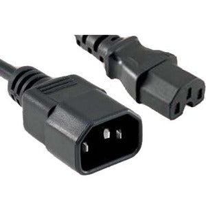 ENET C13 to C14 8ft Black Power Extension Cord / Cable 250V 18 AWG 10A NEMA IEC-320 C13 to IEC-320 C14 8' - C13C14-8F-ENC
