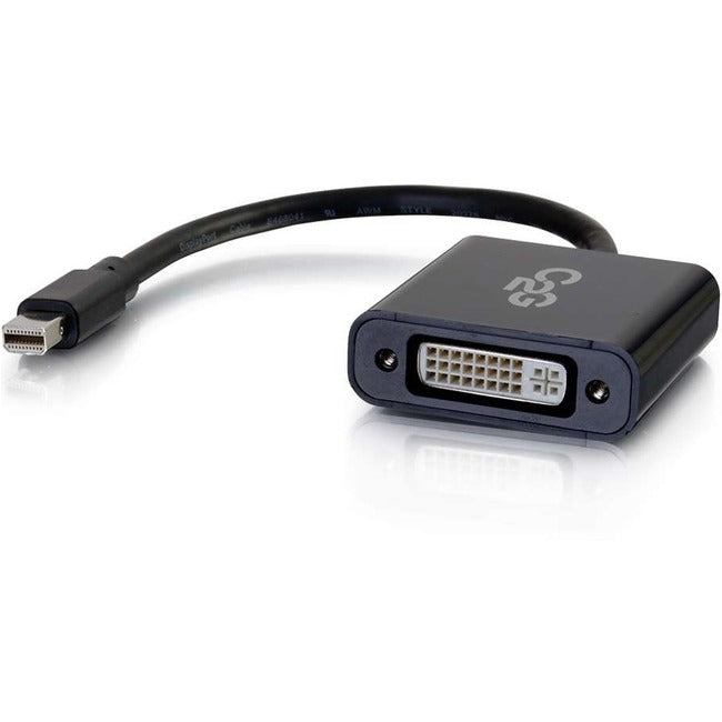 C2G Mini DisplayPort to DVI Adapter - Mini DP to DVI-D Active Converter - Black - 54318