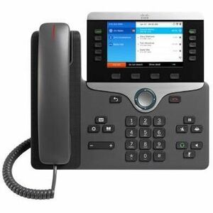 Cisco 8861 IP Phone - Refurbished - Corded - Corded/Cordless - Bluetooth, Wi-Fi - Wall Mountable, Desktop, Tabletop - Charcoal Black - CP-8861-K9-RF