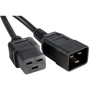 ENET C19 to C20 2ft Black Power Cord Extension 250V 14 AWG 15A NEMA IEC-320 C19 to IEC-320 C20 Black 2' - C19C20-2F-ENC