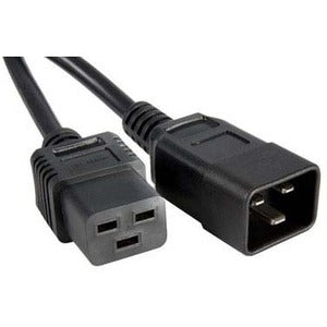 ENET C19 to C20 6ft Black Power Cord Extension 250V 14 AWG 15A NEMA IEC-320 C19 to IEC-320 C20 Black 6' - C19C20-6F-ENC