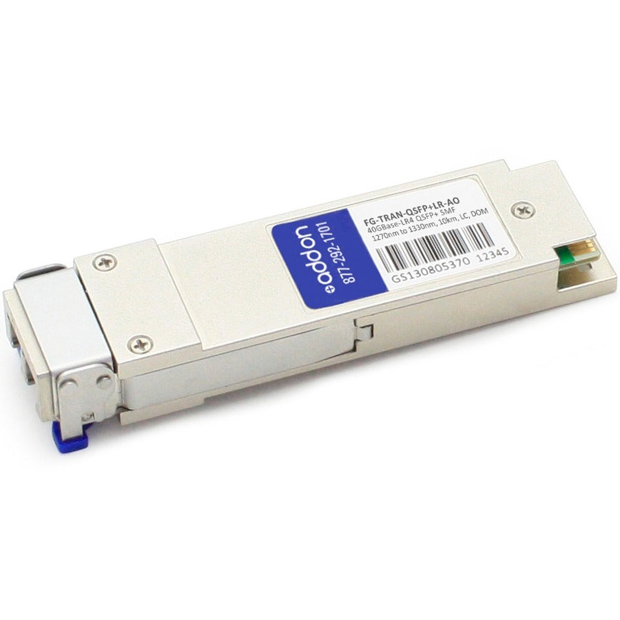 AddOn Fortinet FG-TRAN-QSFP+LR Compatible TAA Compliant 40GBase-LR4 QSFP+ Transceiver (SMF, 1270nm to 1330nm, 10km, LC, DOM) - FG-TRAN-QSFP+LR-AO