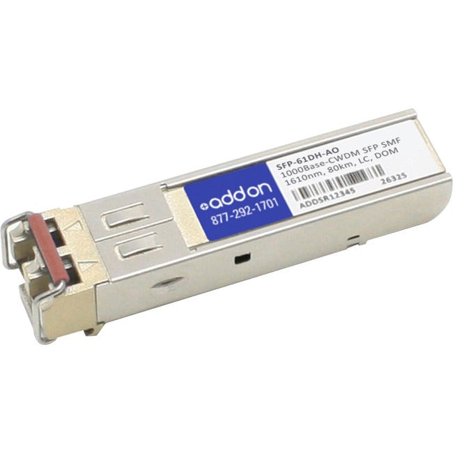 AddOn Rad SFP-61DH Compatible TAA Compliant 1000Base-CWDM SFP Transceiver (SMF, 1610nm, 80km, LC, DOM) - SFP-61DH-AO