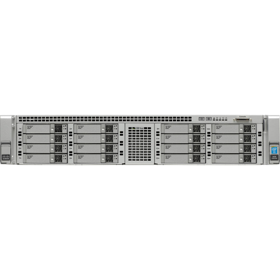 Cisco C240 M4 2U Rack Server - 2 x Intel Xeon E5-2630 v4 2.20 GHz - 128 GB RAM - Serial ATA/600 Controller - UCS-SP-C240M4-B-S1