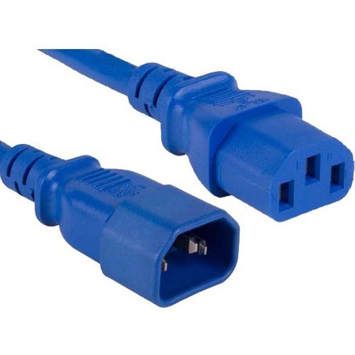 ENET C13 to C14 2ft Blue Power Extension Cord / Cable 250V 18 AWG 10A NEMA IEC-320 C13 to IEC-320 C14 2' - C13C14-BL-2F-ENC