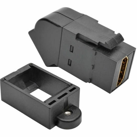 Eaton Tripp Lite Series HDMI All-in-One Keystone/Panel Mount Angled Coupler (F/F), Black - P164-000-KPA-BK