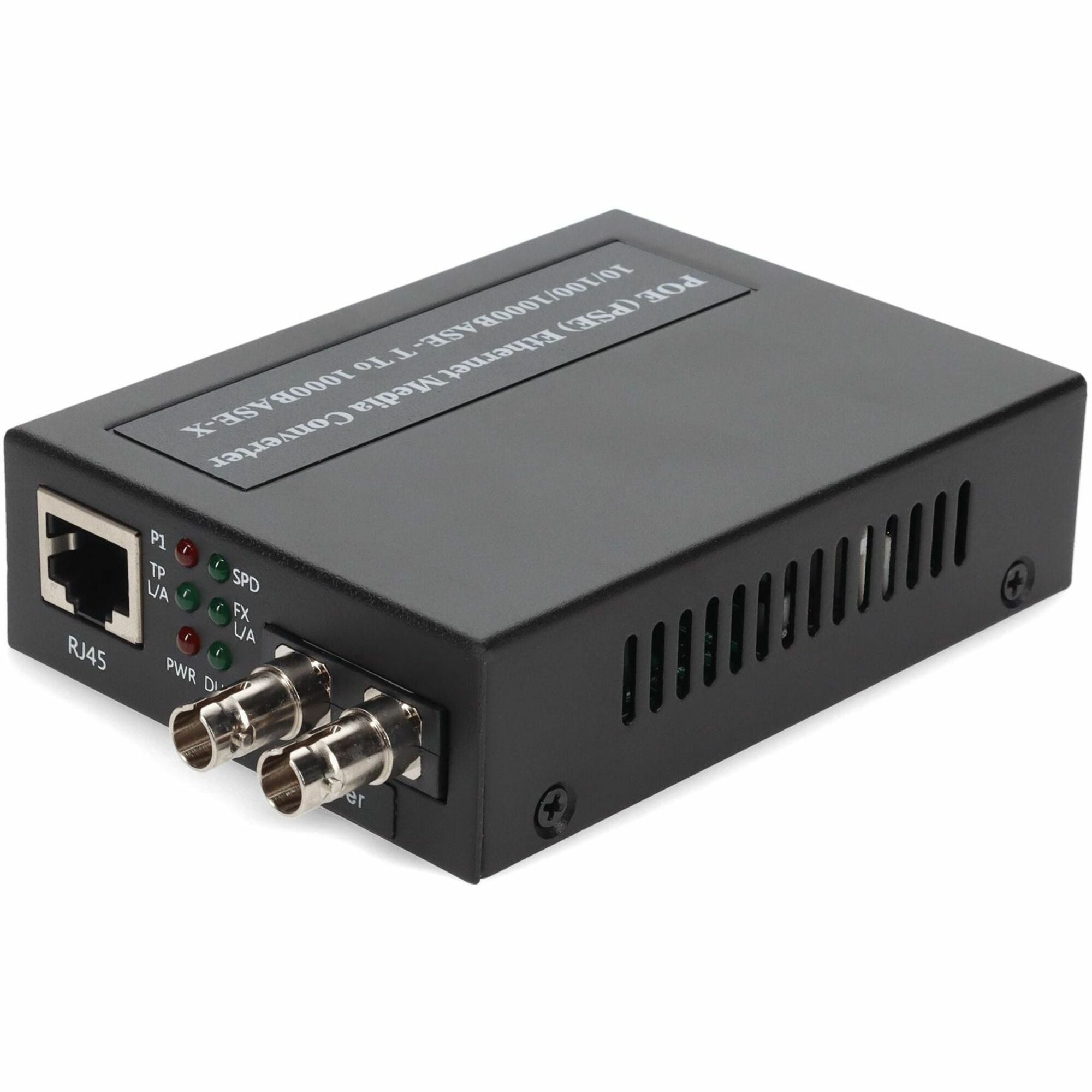 AddOn 10/100/1000Base-TX(RJ-45) to 1000Base-MX(ST) MMF 1310nm 2km IEEE802.3at/48V/1.0A/50W POE Media Converter - ADD-GMCP50-MX-ST