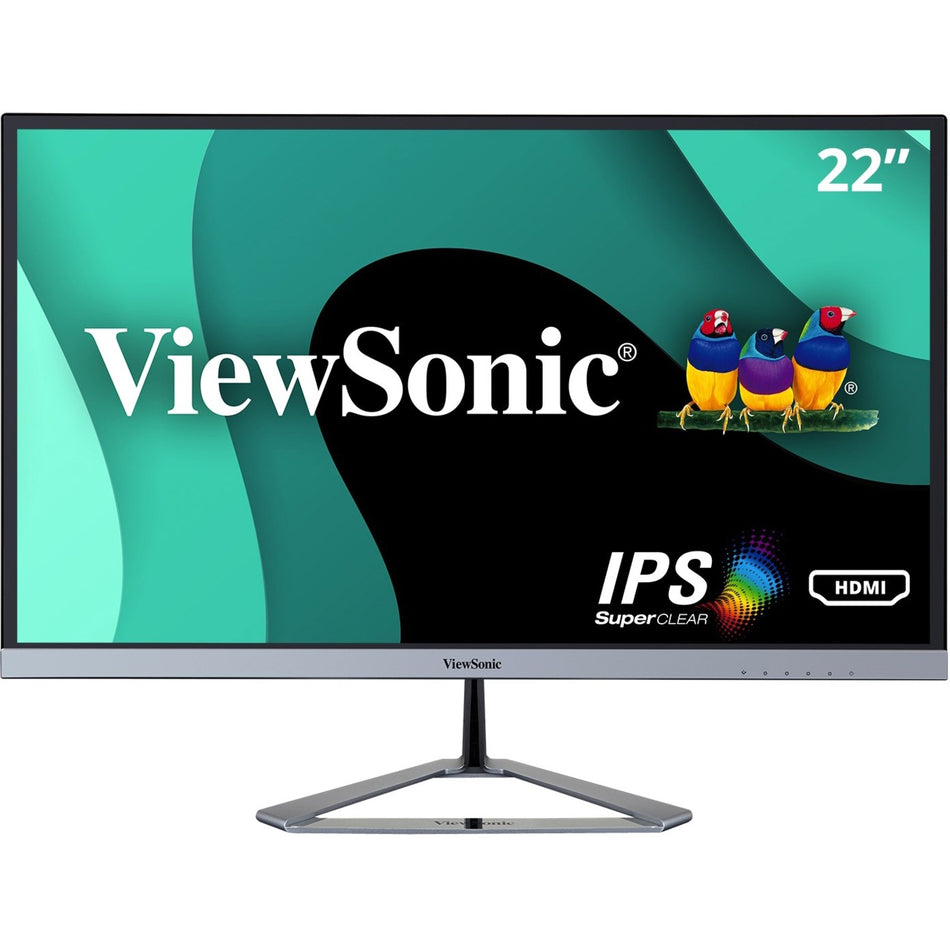 ViewSonic VX2276-SMHD 22 Inch 1080p Widescreen IPS Monitor with Ultra-Thin Bezels, HDMI and DisplayPort - VX2276-SMHD