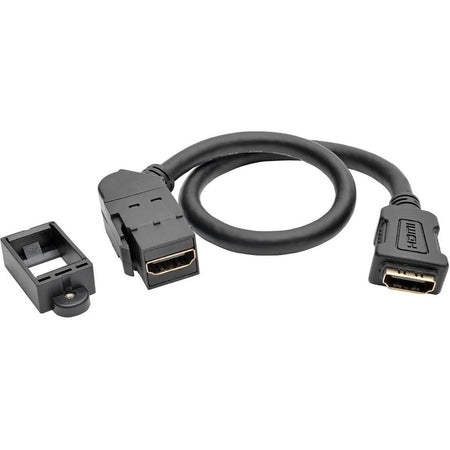 Tripp Lite by Eaton High-Speed HDMI with Ethernet All-in-One Keystone/Panel Mount Coupler Cable (F/F) Angled Connector 1 ft. (0.31 m) - P164-001-KPA-BK