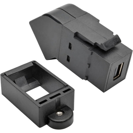 Eaton Tripp Lite Series Mini DisplayPort to DisplayPort All-in-One Keystone/Panel Mount Angled Adapter (F/F), Black - P169-000-KPA-BK