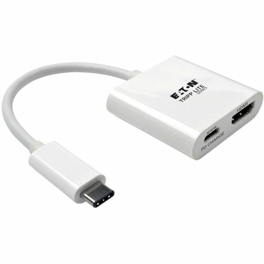 Eaton Tripp Lite Series USB-C to HDMI Adapter with PD Charging, HDCP, White - U444-06N-H4-C