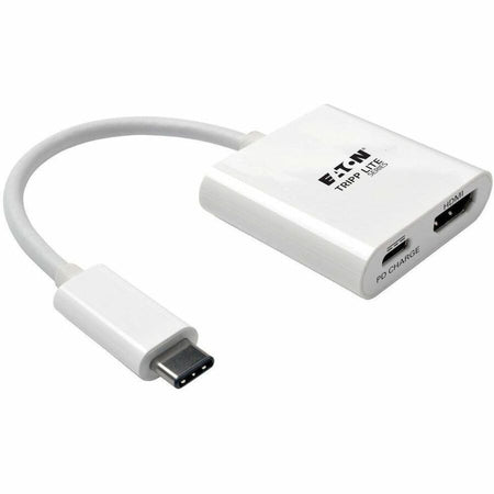 Eaton Tripp Lite Series USB-C to HDMI Adapter with PD Charging, HDCP, White - U444-06N-H4-C