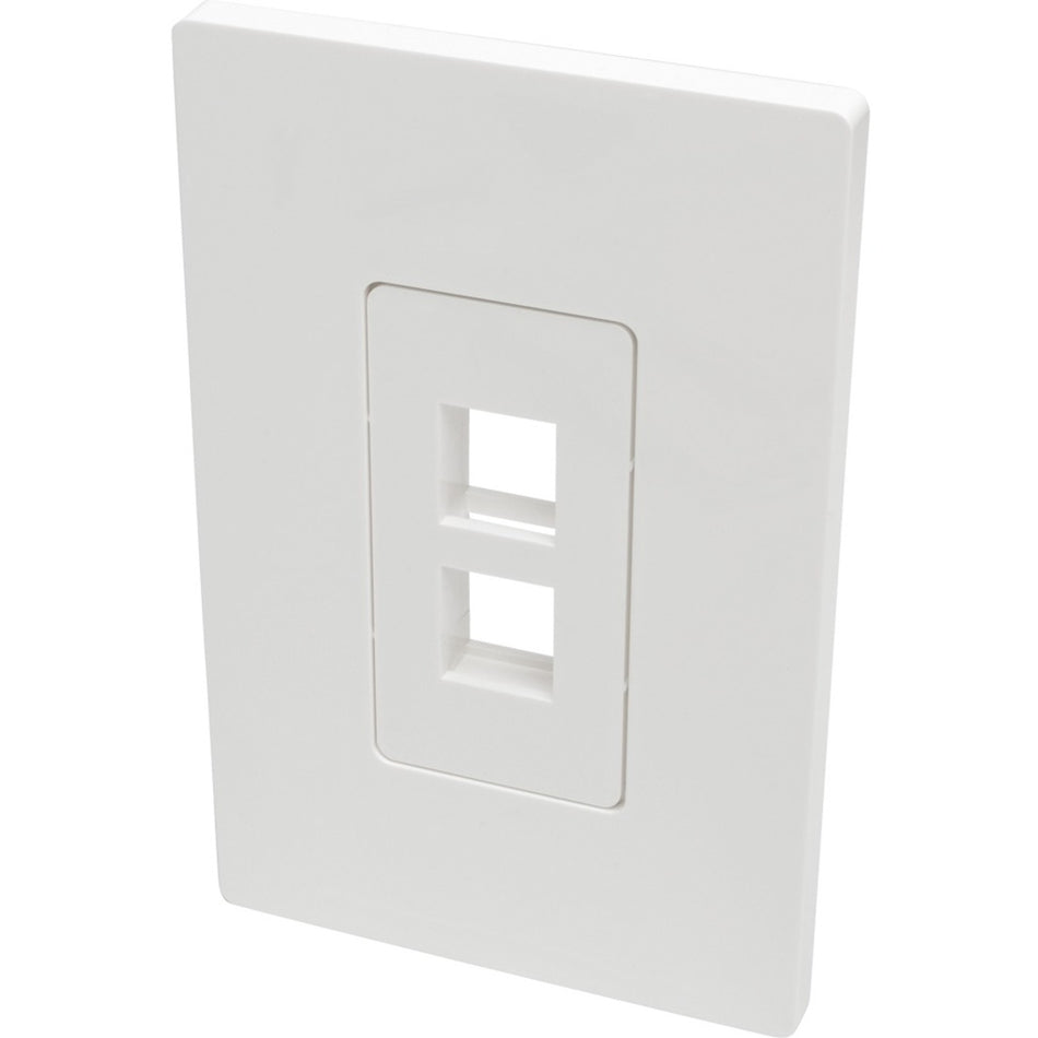 Eaton Tripp Lite Series 2-Port Keystone Single-Gang Faceplate, White, TAA - N080-102