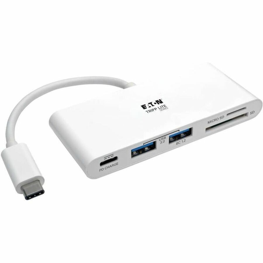 Eaton Tripp Lite Series USB-C Multiport Adapter, USB 3.x (5Gbps), USB-A/C Hub Ports, Card Reader and 60W PD Charging, White - U460-002-2AM-C