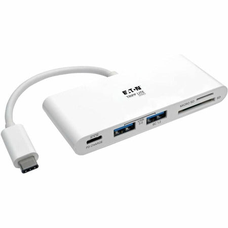 Eaton Tripp Lite Series USB-C Multiport Adapter, USB 3.x (5Gbps), USB-A/C Hub Ports, Card Reader and 60W PD Charging, White - U460-002-2AM-C