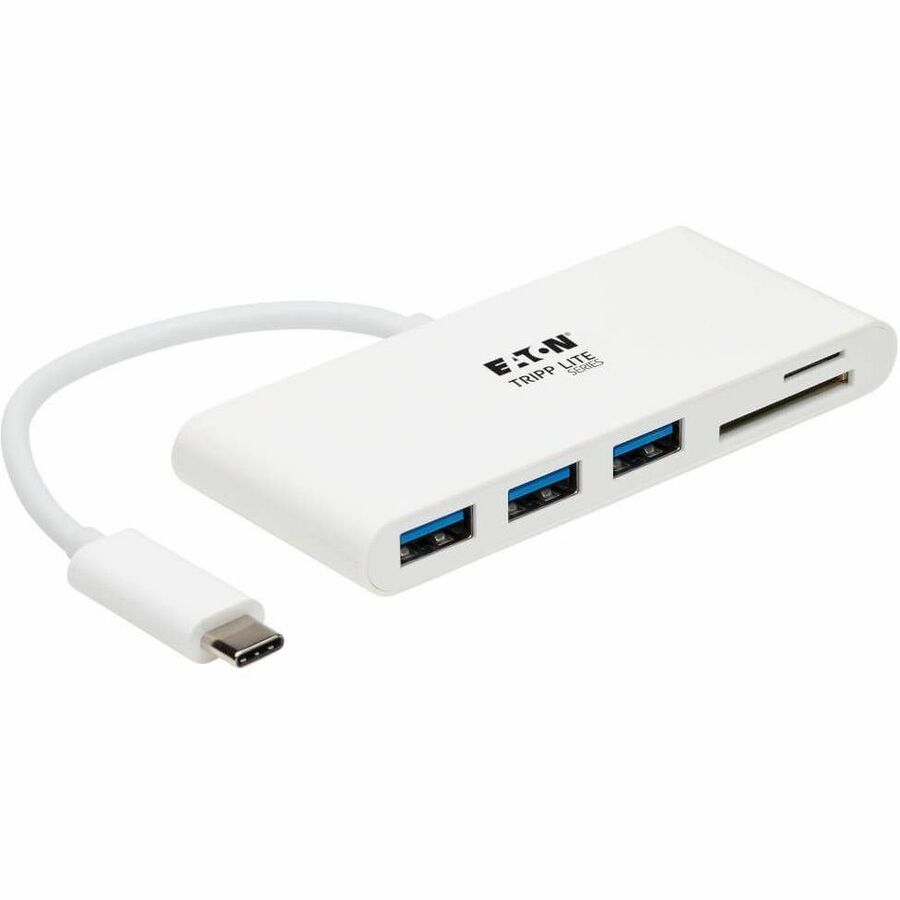 Eaton Tripp Lite Series 3-Port USB-C Hub with Card Reader, USB 3.x (5Gbps) Hub Ports and Card Reader Ports, White - U460-003-3AM