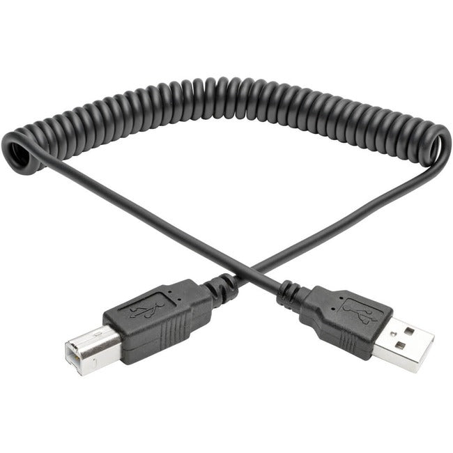 Eaton Tripp Lite Series USB 2.0 A to B Coiled Cable (M/M), 6 ft. (1.83 m) - U022-006-COIL