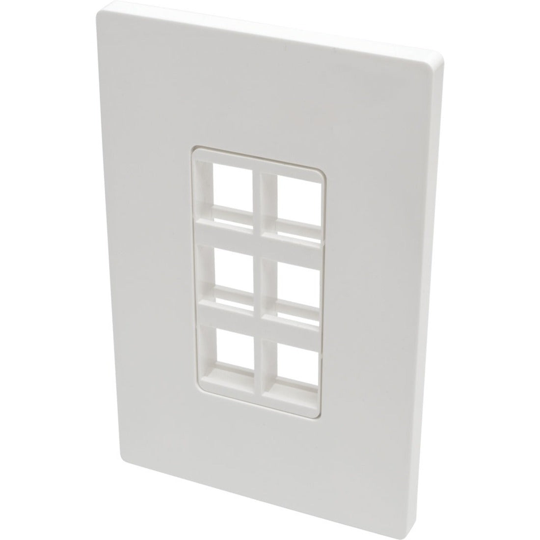 Eaton Tripp Lite Series 6-Port Keystone Single-Gang Faceplate, White, TAA - N080-106