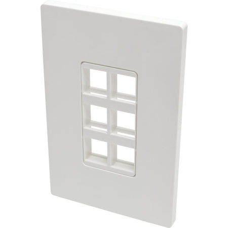 Eaton Tripp Lite Series 6-Port Keystone Single-Gang Faceplate, White, TAA - N080-106