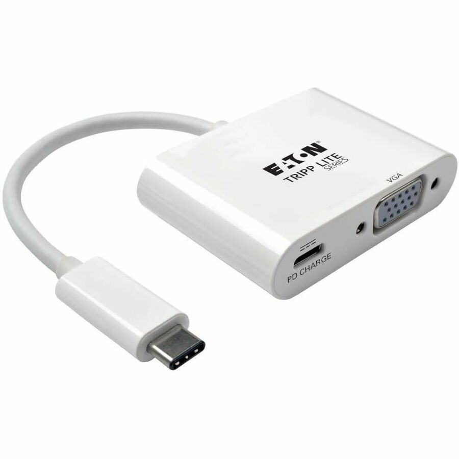Eaton Tripp Lite Series USB-C to VGA Adapter with PD Charging, White - U444-06N-V-C