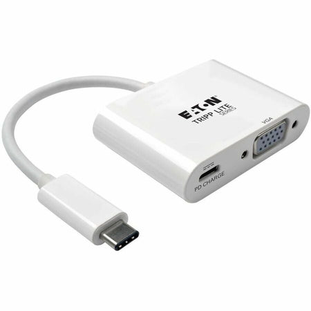 Eaton Tripp Lite Series USB-C to VGA Adapter with PD Charging, White - U444-06N-V-C