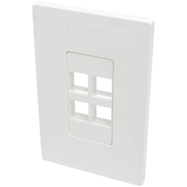 Tripp Lite by Eaton Single-Gang 4-Port Wall Plate Keystone Cat5/6 USB HDMI Dport RCA - N080-104