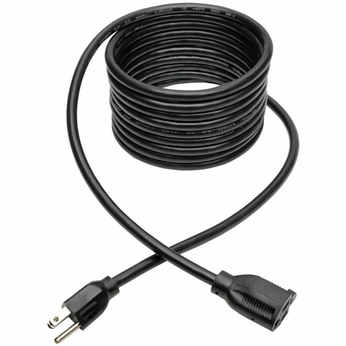Eaton Tripp Lite Series Power Extension Cord, NEMA 5-15P to NEMA 5-15R - Heavy-Duty, 15A, 120V, 14 AWG, 15 ft. (4.57 m), Black - P024-015