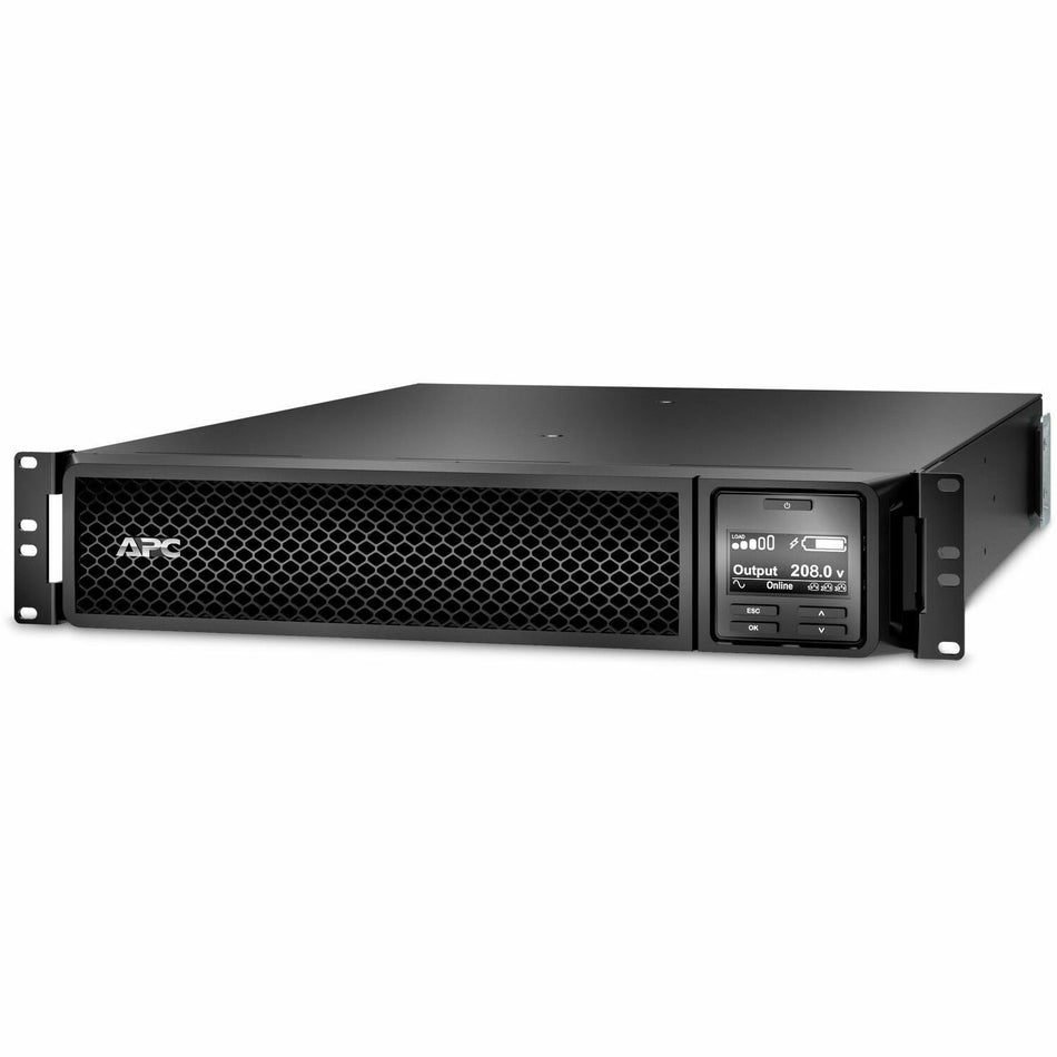 APC Smart-UPS On-Line, 3kVA, Rackmount 2U, 208V, 2x L6-20R+1x L6-30R NEMA outlets, Network Card, Extended runtime, W/ rail kit - SRT3000RMXLT-NC