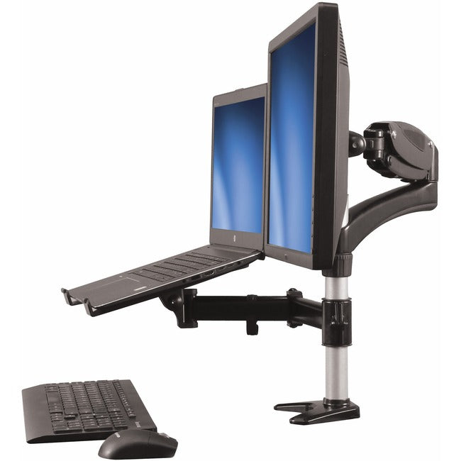 StarTech.com Laptop Monitor Stand, Computer Monitor Stand, Articulating, VESA Mount Monitor Desk Mount, For up to 27"(17.6lb/8kg) Displays - ARMUNONB