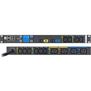 Eaton Metered Input rack PDU, 1U, L6-30P input, 10 ft cord, Single-phase, 200-240V, Outlets: (10) C13 Outlet Grip, (4) C19 Outlet Grip - EMIT06-10