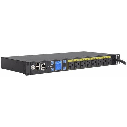 Eaton Managed rack PDU, 1U, 5-20P, L5-20P input, 1.44 kW max, 120V, 12A, 10 ft cord, Single-phase, Outlets: (8) 5-20R - EMAT09-10