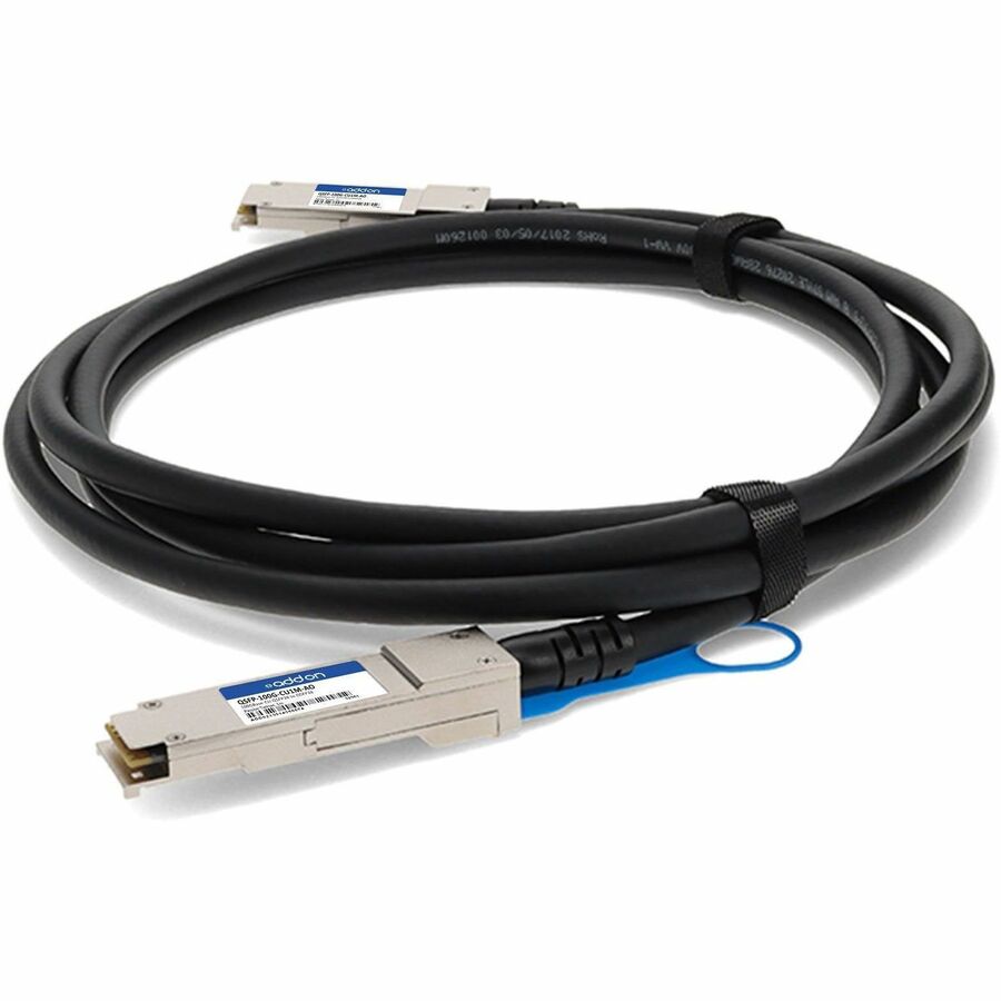 AddOn Cisco QSFP-100G-CU1M Compatible TAA Compliant 100GBase-CU QSFP28 to QSFP28 Direct Attach Cable (Passive Twinax, 1m) - QSFP-100G-CU1M-AO