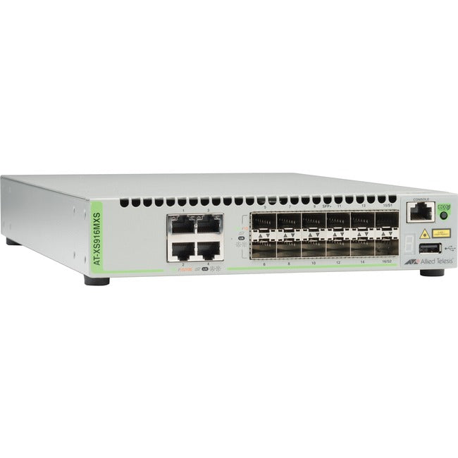 Allied Telesis 12 SFP/SFP+ Slot Stackable Switch with 4-Port 100/1000/10G Base-T (RJ-45) - AT-XS916MXS-10