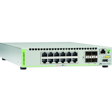 Allied Telesis 12-Port 100/1000/10G Base-T (RJ-45) Stackable Switch with 4 SFP/SFP+Slot - AT-XS916MXT-10