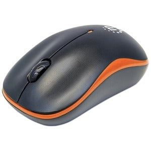 Success Wireless Mouse, Black/Orange, 1000dpi, 2.4Ghz (up to 10m), USB, Optical, Three Button with Scroll Wheel, USB micro receiver, AA battery (included), Low friction base, Three Year Warranty - 179409