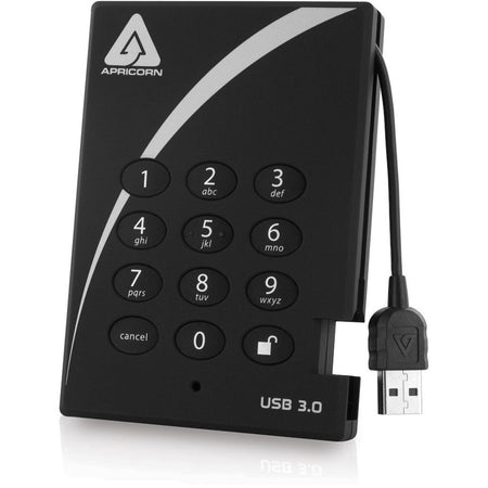 Apricorn Aegis Padlock A25-3PL256-S2000 2 TB Solid State Drive - External - A25-3PL256-S2000