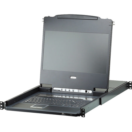 ATEN CL6708MW Single Rail 8-Port DVI FHD LCD KVM Switch with Standard Rack Mount Kit-TAA Compliant - CL6708MW