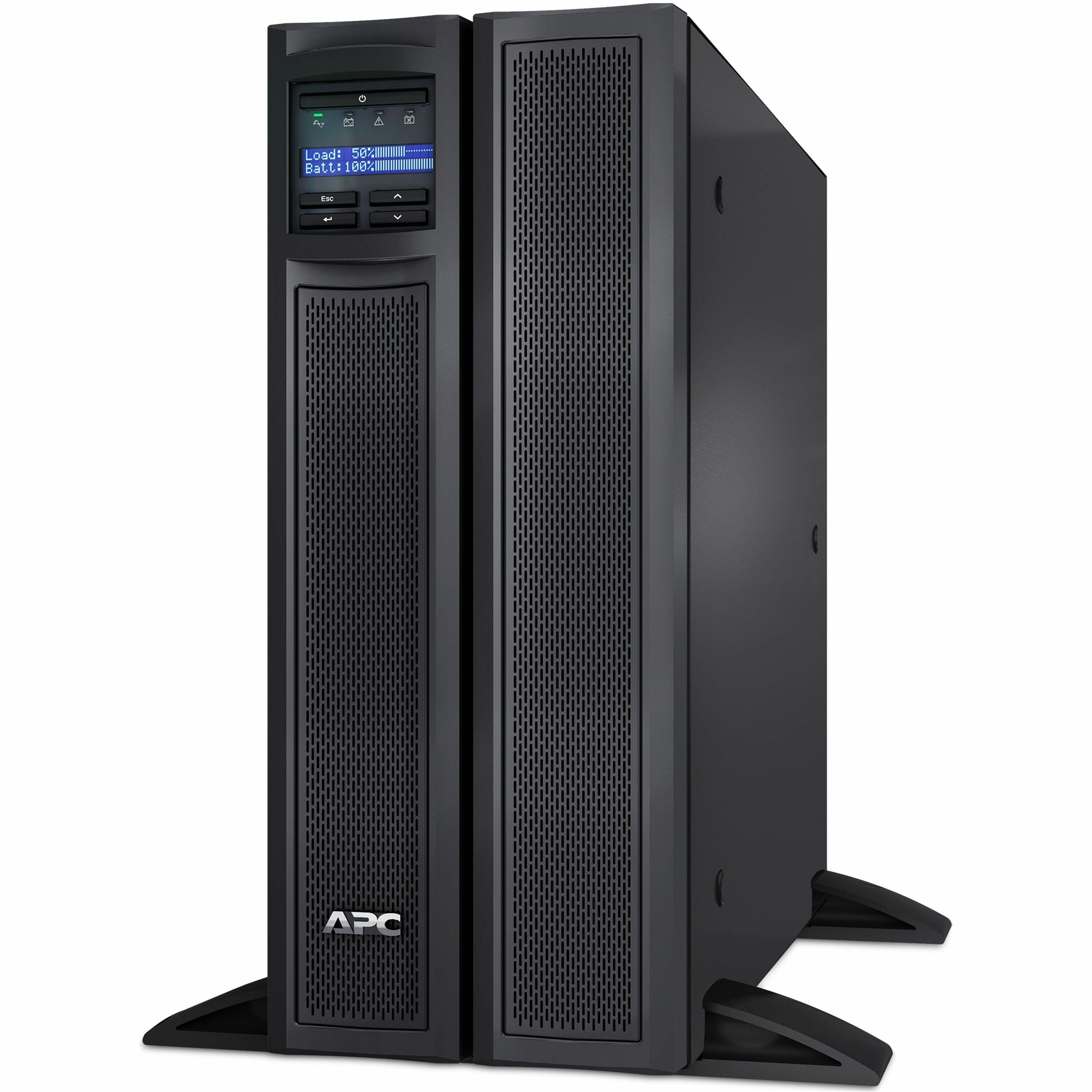 APC Smart-UPS X, Line Interactive, 2200VA, Rack/tower convertible 4U, 208V-230V, 8x C13+2x C19 IEC, Network card, Extended runtime, Short depth - SMX2200HVNC