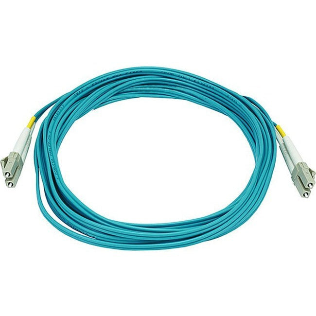 Monoprice 10Gb Fiber Optic Cable, LC/LC, Multi Mode, Duplex - 5 Meter (50/125 Type) - Aqua - 6388
