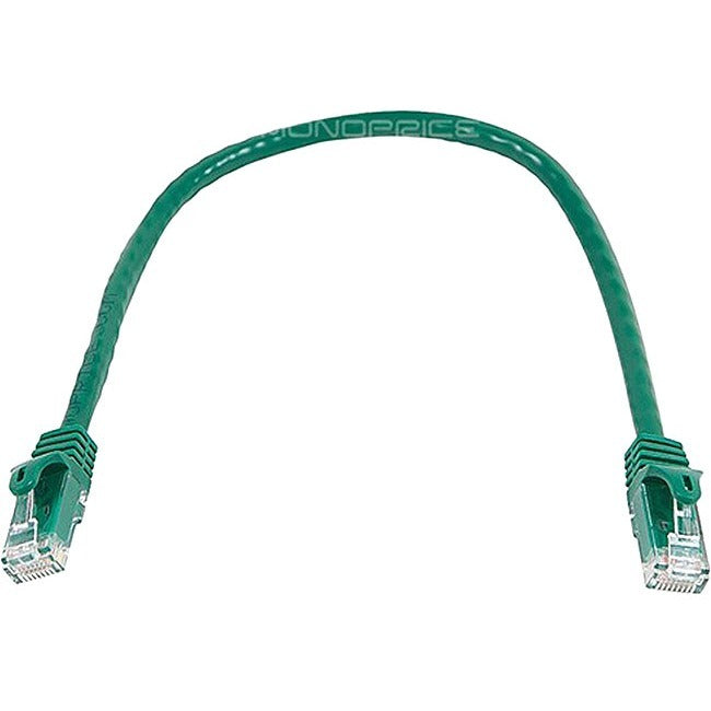 Monoprice FLEXboot Series Cat6 24AWG UTP Ethernet Network Patch Cable, 1ft Green - 9846