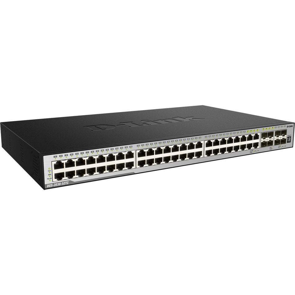 D-Link 52-Port Layer 3 Stackable Managed Gigabit Switch including 4 10GbE Ports - DGS-3630-52TC/SI