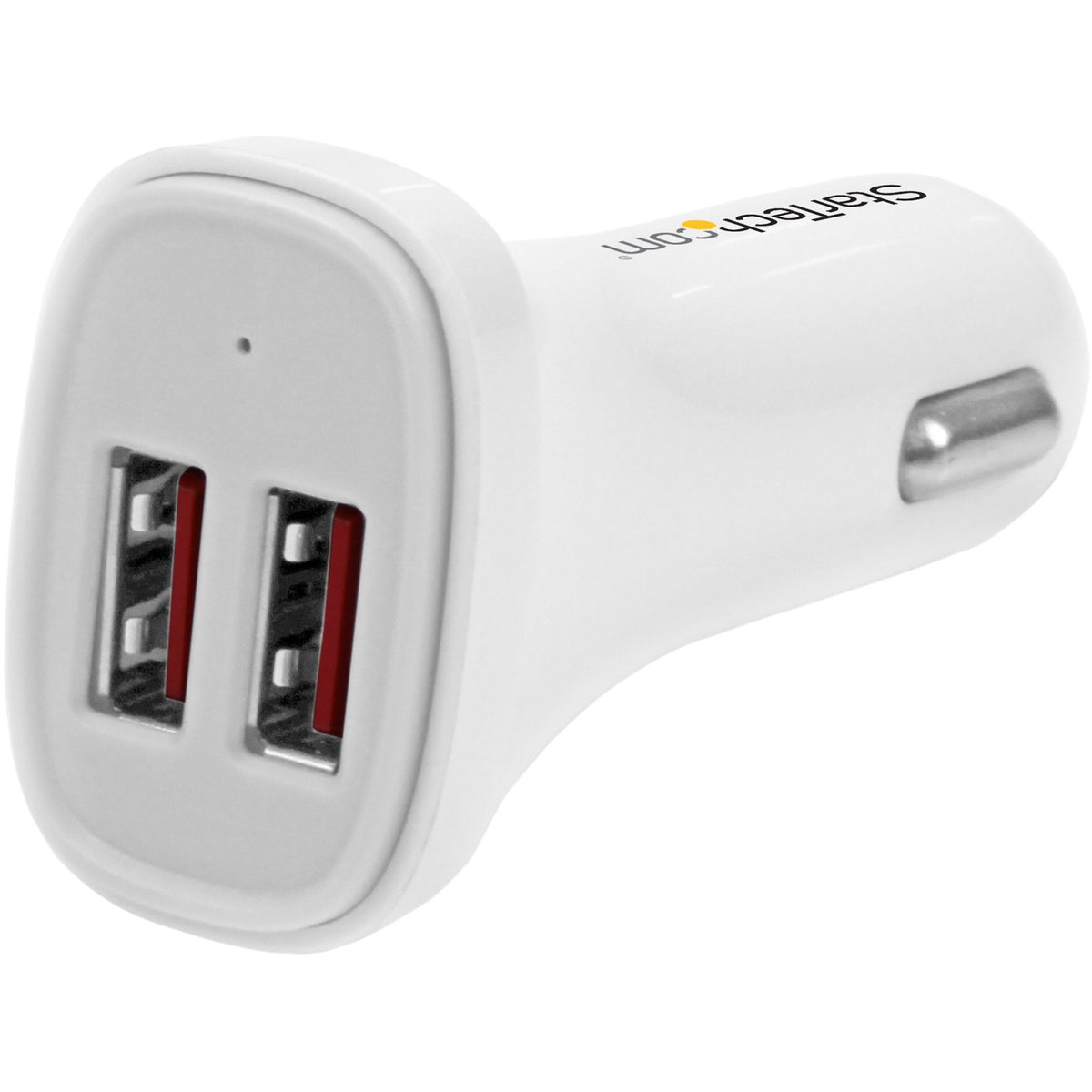 StarTech.com Dual Port USB Car Charger - White - High Power 24W/4.8A - 2 port USB Car Charger - Charge two tablets at once - USB2PCARWHS