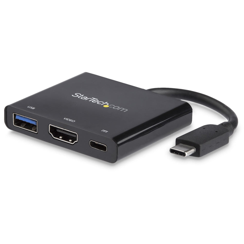 StarTech.com USB C Multiport Adapter with HDMI 4K & 1x USB 3.0 - PD - Mac & Windows - USB Type C All in One Video Adapter - CDP2HDUACP