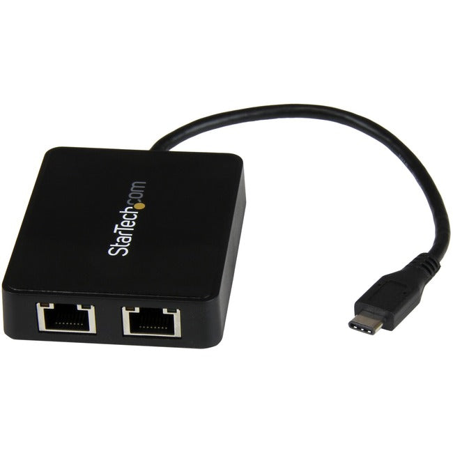 StarTech.com USB C to Dual Gigabit Ethernet Adapter with USB 3.0 (Type-A) Port - USB Type-C Gigabit Network Adapter - US1GC301AU2R