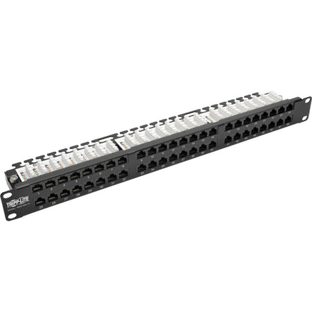 Tripp Lite by Eaton 48-Port 1U Rack-Mount High-Density UTP 110-Type Patch Panel, RJ45 Ethernet, 568B, Cat5/5e, TAA - N052-048-1U