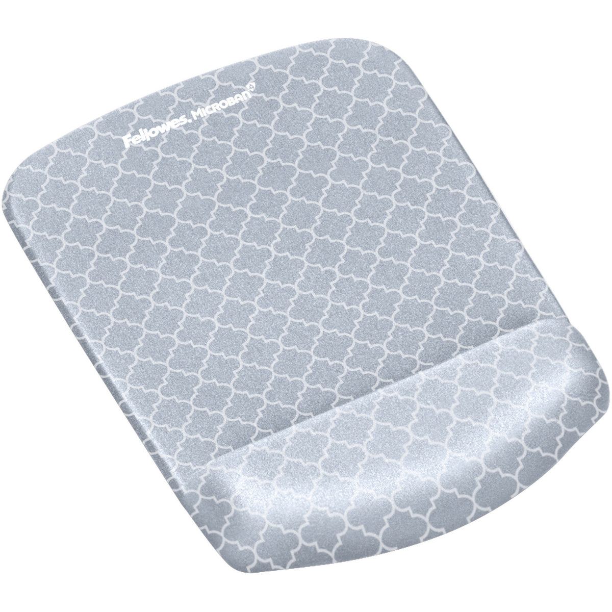Fellowes&reg; PlushTouch™ Foam Mouse Pad Wrist Support with MICROBAN&reg; - Gray Lattice (9549701) - 9549701