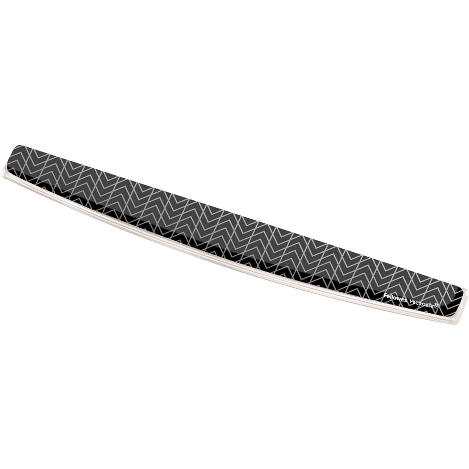 Fellowes Photo Gel Keyboard Wrist Rest with Microban&reg; - Black Chevron - 9550001